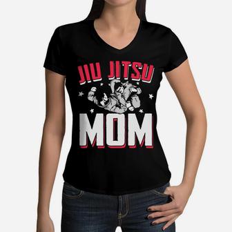 Jiu Jitsu Mom Mommy Jiu Jitsu Player Women V-Neck T-Shirt - Seseable