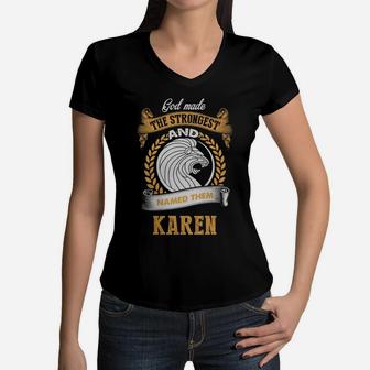 Karen Shirt, Karen Family Name, Karen Funny Name Gifts T Shirt Women V-Neck T-Shirt - Seseable