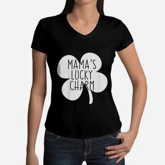 Kids St Patricks Day Mommy And Me Outfit Cute Shamrock Women V-Neck T-Shirt - Seseable