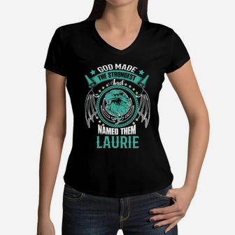 Laurie Name Shirt, Laurie Funny Name, Laurie Family Name Gifts T Shirt Women V-Neck T-Shirt - Seseable