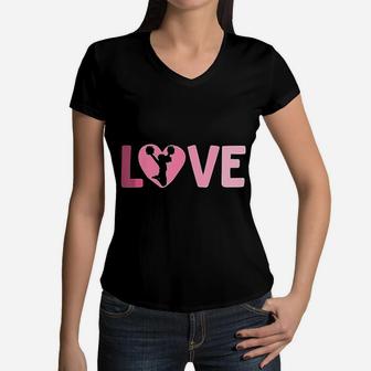 Love Cheerleader Mom Gifts Cheer Mom Family Women V-Neck T-Shirt - Seseable