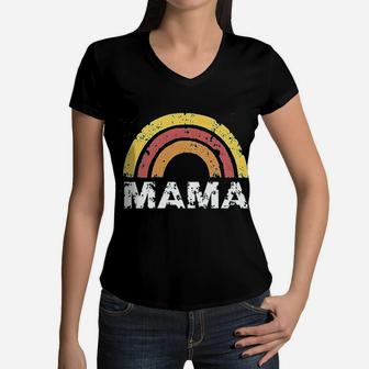 Mama Rainbow Women V-Neck T-Shirt - Seseable