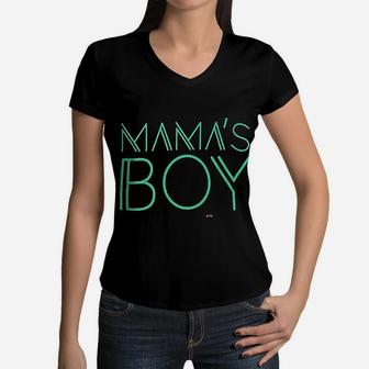 Mamas Boy Women V-Neck T-Shirt - Seseable