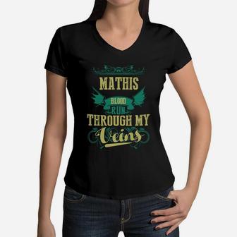 Mathis Name Shirt, Mathis Funny Name, Mathis Family Name Gifts T Shirt Women V-Neck T-Shirt - Seseable