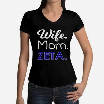 Mom And Wife Zeta Women V-Neck T-Shirt - Seseable