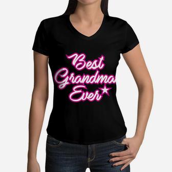 Mom Life Best Grandma Ever s Mother Women Gifts Women V-Neck T-Shirt - Seseable