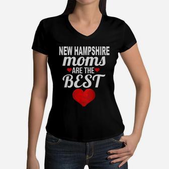Moms From New Hampshire Are The Best Us States Mothers Day Gift Women V-Neck T-Shirt - Seseable