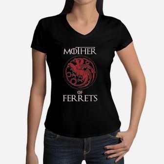 Mother Of Ferrets Women V-Neck T-Shirt - Seseable