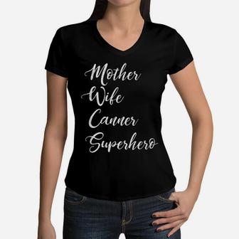 Mother Wife Canner Superhero Inspirational Mom Women V-Neck T-Shirt - Seseable