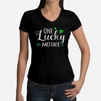 One Lucky Mother birthday Women V-Neck T-Shirt - Seseable