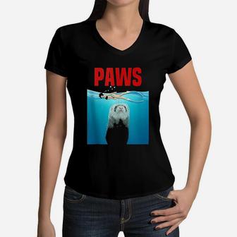 Pet Animal Lovers Ferret Gifts For Ferret Dad Mom Owner Women V-Neck T-Shirt - Seseable