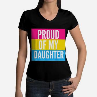 Proud Of My Daughter Proud Mom Or Dad Women V-Neck T-Shirt - Seseable