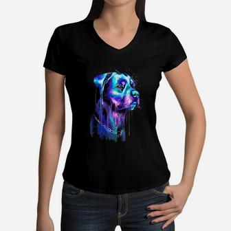 Rottweiler Gift For A Rottweiler Mom Women V-Neck T-Shirt - Seseable