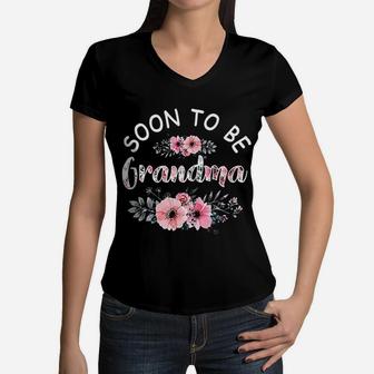 Soon To Be Grandma New Grandmother To Be Women V-Neck T-Shirt - Seseable
