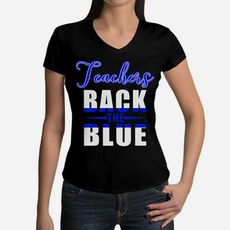 Thin Line Nurse Police Wife Teacher Mom Ems Dispatch Women V-Neck T-Shirt - Seseable