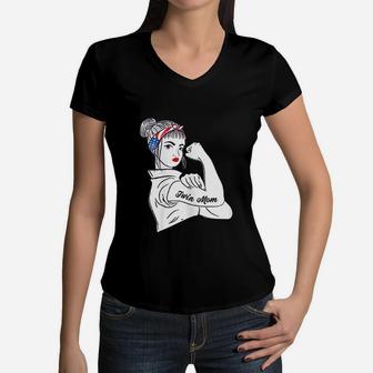 Twin Mom Funny Humor Gift Twins Mama Mother Women V-Neck T-Shirt - Seseable