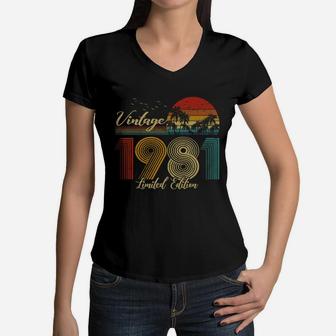 Vintage 1981 Summer Vacation Women V-Neck T-Shirt - Seseable