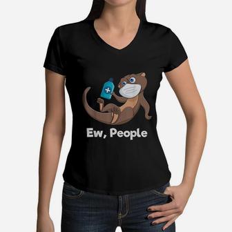 Vintage Ferrets Funny Women V-Neck T-Shirt - Seseable