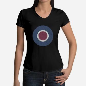 Vintage Look Ww2 British Royal Air Force Roundel Shirt 2017 Women V-Neck T-Shirt - Seseable