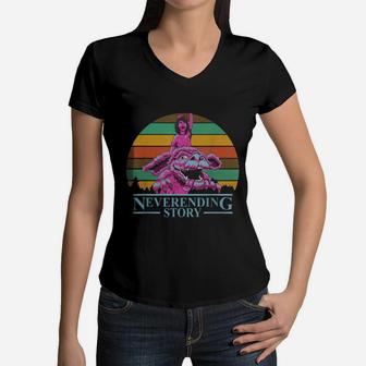 Vintage Never Ending Story Gift Women V-Neck T-Shirt - Seseable