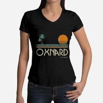 Vintage Oxnard California Women V-Neck T-Shirt - Seseable