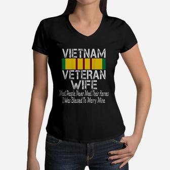 Vintage Proud Vietnam Women V-Neck T-Shirt - Seseable