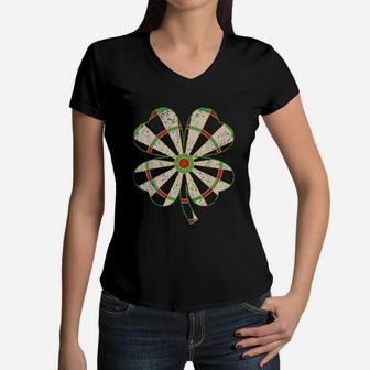 Vintage Shamrock Leaf Lucky Women V-Neck T-Shirt - Seseable