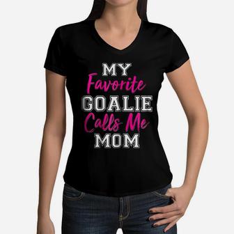 Womens Mom Shirts Funny Ice Hockey Lacrosse Mom Gift Women V-Neck T-Shirt | Seseable CA