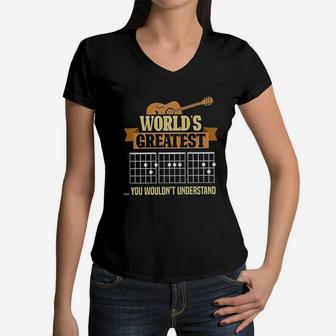 Worlds Greatest Dad You Wouldnt Understand Vintage Women V-Neck T-Shirt - Seseable
