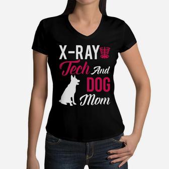 Xray Tech Xray Tech And Dog Mom Women V-Neck T-Shirt - Seseable