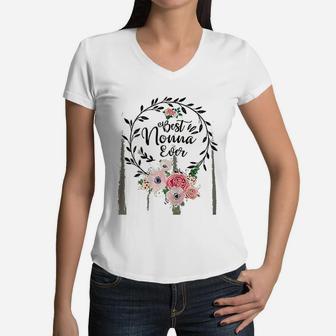 Best Nonna Ever Mothers Day Gift Women V-Neck T-Shirt - Seseable