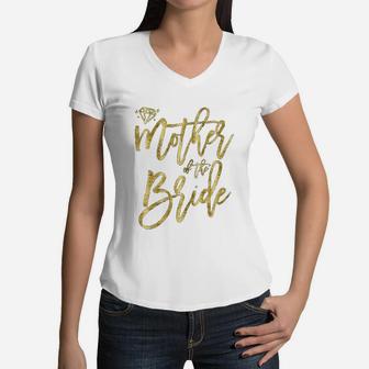 Bridal Party Cute Mother Of The Bride Women V-Neck T-Shirt - Seseable