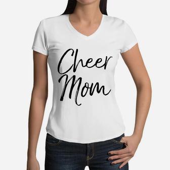 Cheerleader Mother Cheer Mom Women V-Neck T-Shirt - Seseable