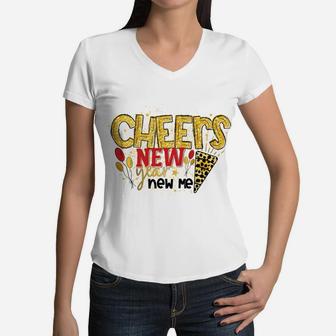 Cheers New Year Eve Party Happy New Year 2022 Women V-Neck T-Shirt - Seseable