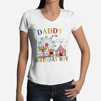 Circus Party Custom Personalized Family Birthday Son Dad Sister Mom Reunion Celebration Fair Women V-Neck T-Shirt - Seseable