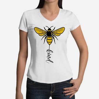 Cool Be Kind Bee Kind Hippie Life Lovers Women V-Neck T-Shirt - Seseable