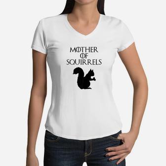 Cute Unique Black Mother Of Squirrels E010518 Women V-Neck T-Shirt - Seseable