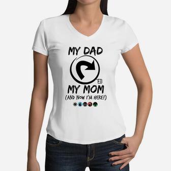 Dad And Mom Women V-Neck T-Shirt - Seseable