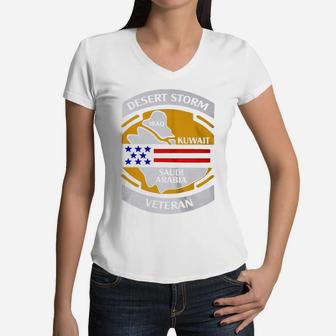Desert Storm Veteran Women V-Neck T-Shirt - Seseable