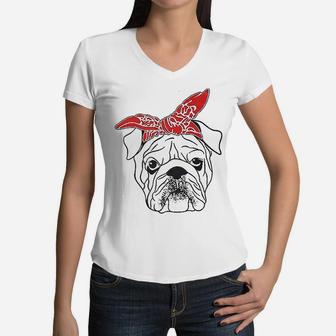 Fun Dogs Mom Casual Pugs Lover Summer Women V-Neck T-Shirt - Seseable