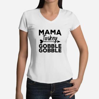 Funny Family Thanksgiving Turkey Costume Novelty Gift Women V-Neck T-Shirt - Seseable