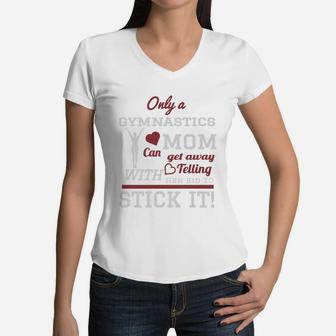 Gymnastics Mom Shirts Women V-Neck T-Shirt | Seseable CA