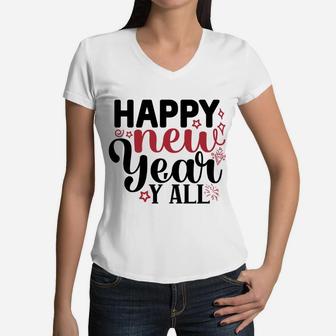 Happy New Year You all New Year Gift 2022 Women V-Neck T-Shirt - Seseable
