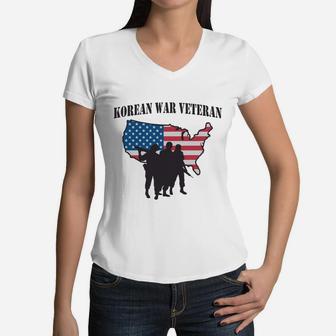 Korean War Veteran Women V-Neck T-Shirt - Seseable