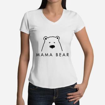 Mama Papa Baby Bear birthday Women V-Neck T-Shirt - Seseable