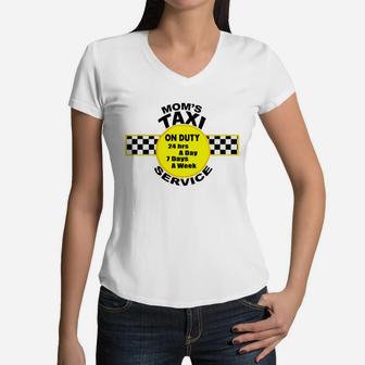 Mom's Taxi Service Women V-Neck T-Shirt - Seseable