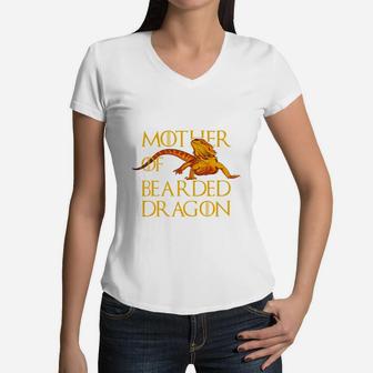 Mother Of Bearded Dragons Cute Gift For Mother Women V-Neck T-Shirt - Seseable