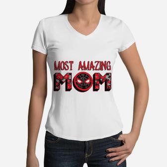 Mothers Day Most Amazing Mom Women V-Neck T-Shirt - Seseable