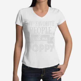 My Favorite People Call Me Pop Py Dad Gifts Women V-Neck T-Shirt - Seseable
