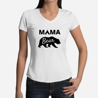 Papa Bear Mama Bear Baby Bear Women V-Neck T-Shirt - Seseable
